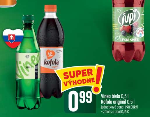 Vinea biela 0,5 l / Kofola originál 0,5 l