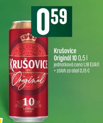 Krušovice originál 10 0,5 l