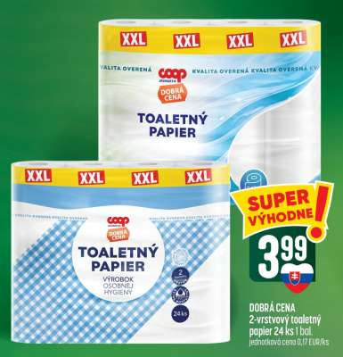 DOBRÁ CENA 2-vrstvový toaletný papier