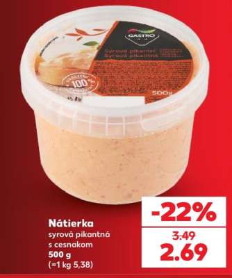Nátierka syrová pikantná s cesnakom 500 g