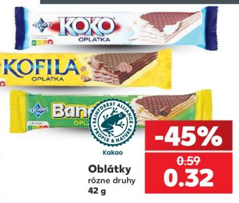 Oblátky rôzne druhy 42 g