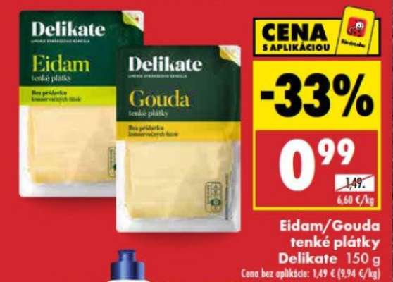 Eidam/Gouda tenké plátky Delikate 150 g