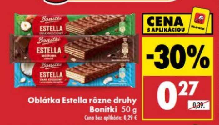 Oblátka Estella rôzne druhy Bonitki 50 g