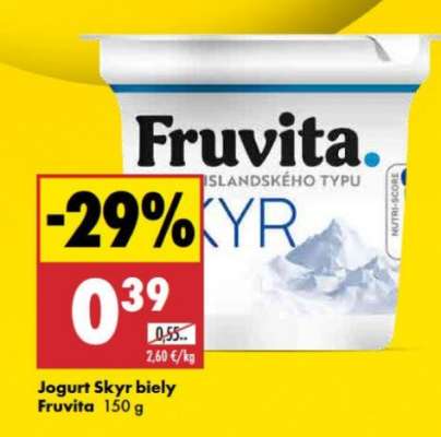 Jogurt Skyr biely Fruvita 150 g