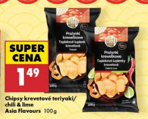 Chipsy krevetové teriyaki/chili & lime Asia Flavours