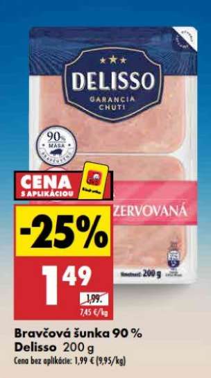 Bravčová šunka 90 % Delisso 200 g