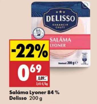 Saláma Lyoner 84% Delisso 200 g