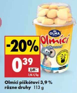 Olmíci piškótoví 3,9 % rôzne druhy