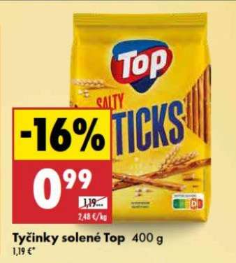 Tyčinky solené Top 400 g