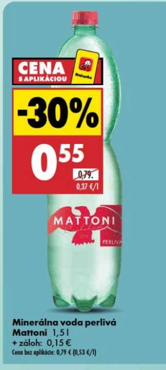 Minerálna voda perlivá Mattoni 1,5 l