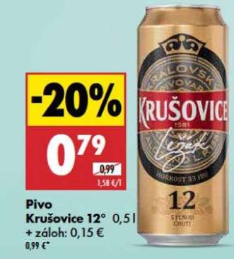 Pivo Krušovice 12° 0,5 l