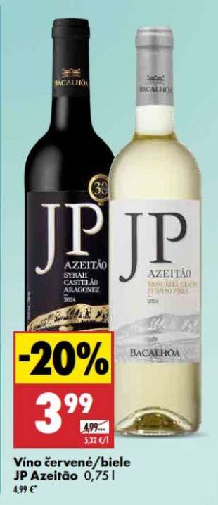 VÍNO červené/biele JP Azeitão 0,75 l