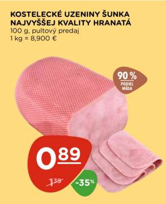 Kostelecké Uzeniny Šunka Najvyššej Kvality Hranatá