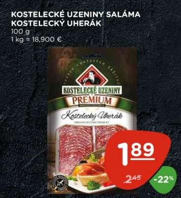 Kostelecké Uzeniny Saláma Kostelecký uherák