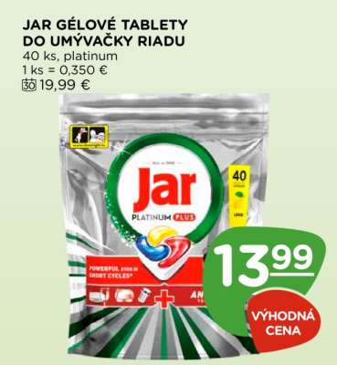 JAR Gélové Tablety do Umývačky Riadu