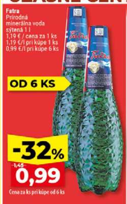 Fatra Přírodní minerální voda sycená 1 l