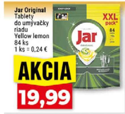 Jar Original Tablety do umývačky riadu Yellow lemon
