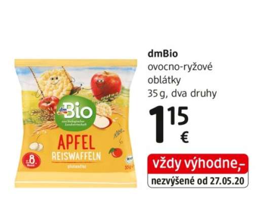 dmBio ovocno-rýžové oblátky