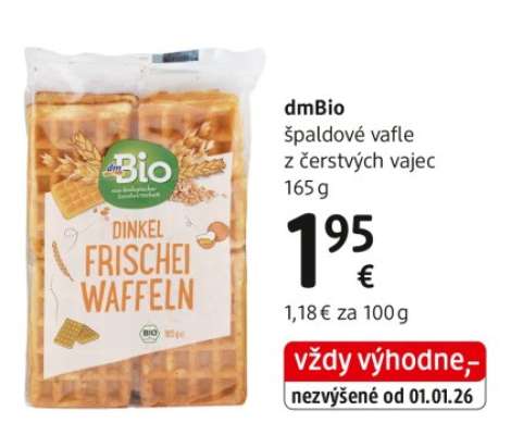 dmBio špaldové vafle