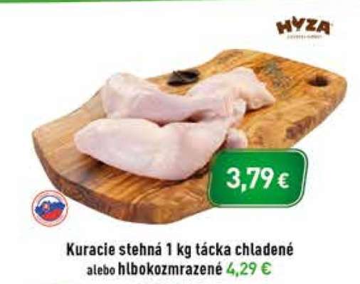 Kuracie stehná 1 kg tácka chladené alebo hlboko zmrazené