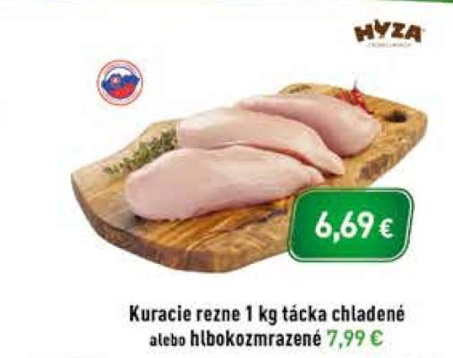 Kuracie rezne 1 kg tácka chladené alebo hlboko zmrazené