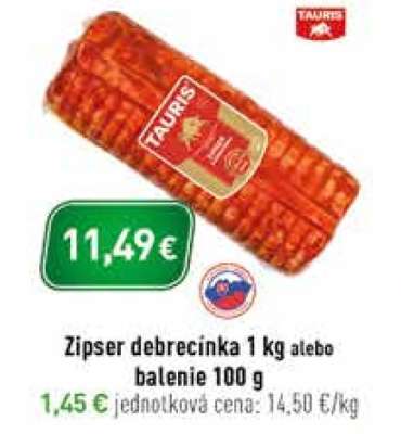 Zipser debrecínka 1 kg alebo balenie 100 g