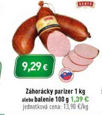 Záhorácky parizer 1 kg