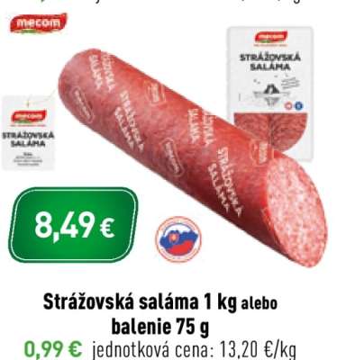 Strážovská saláma 1 kg alebo balenie 75 g