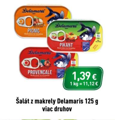 Šalát z makrely Delamaris 125 g viac druhov