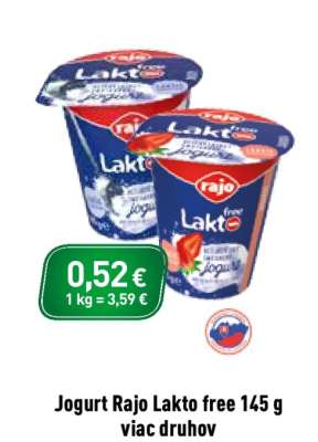 Jogurt Rajo Lakto free 145 g
