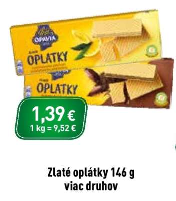 Zlaté oplátky 146 g viac druhov