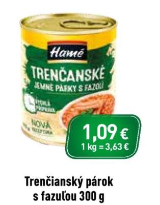 Trenčianský párok s fazuľou 300 g