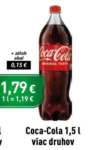 Coca-Cola 1,5 l viac druhov