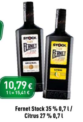 Fernet Stock 35 % 0,7 l / Citrus 27 % 0,7 l
