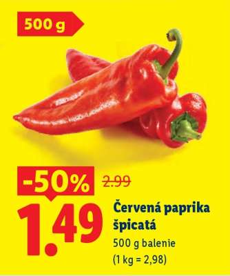 Červená paprika špicatá