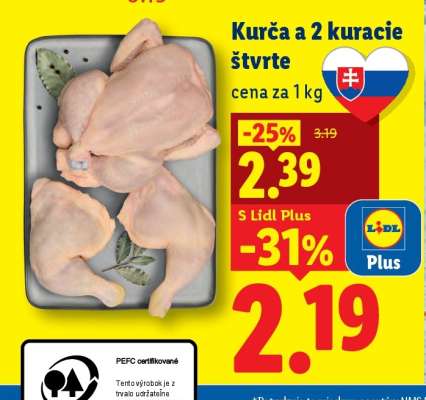 Kurča a 2 kuracie štvrte
