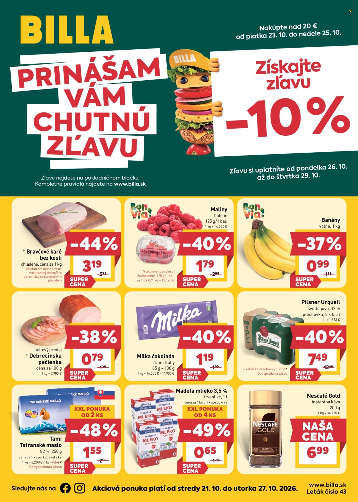 Leták Billa - 21.10.2026 - 27.10.2026. Strana 1