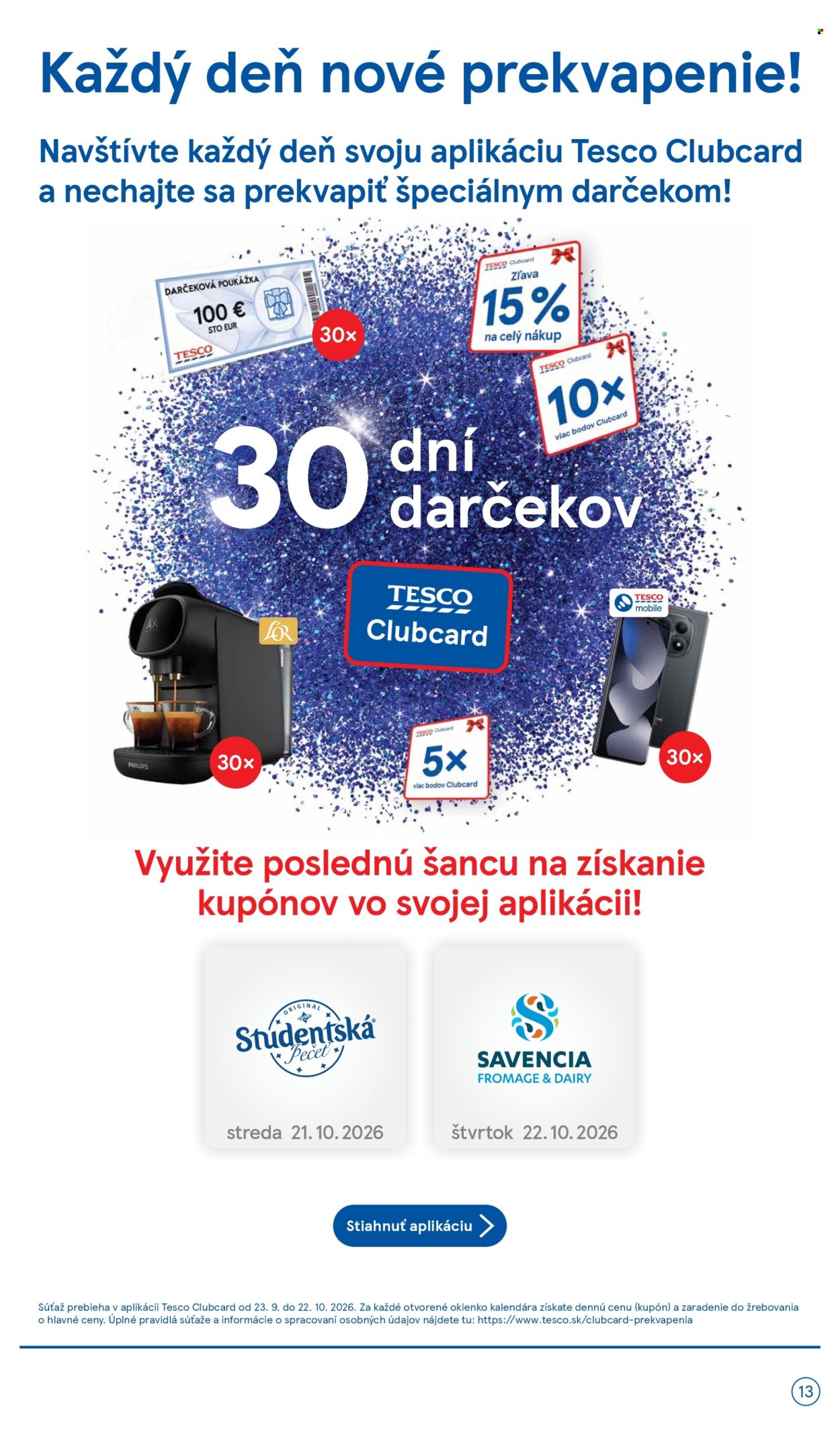 Leták TESCO - 21.10.2026 - 27.10.2026. Strana 13