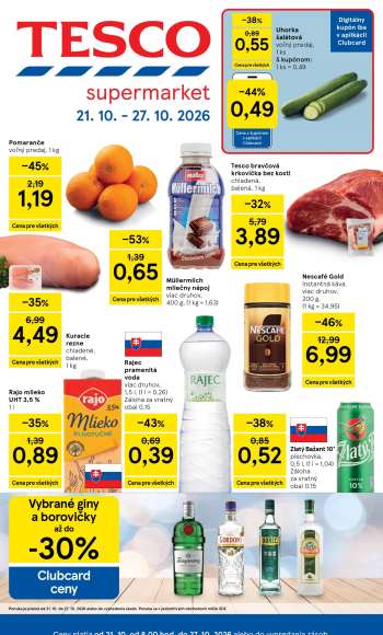 Leták TESCO supermarket - 21.10.2026 - 27.10.2026.