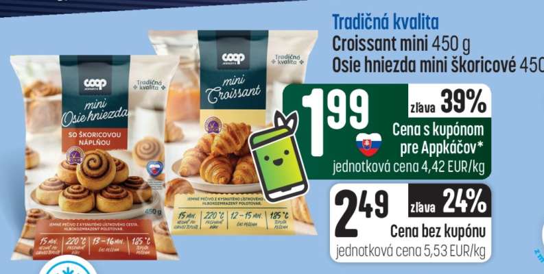 Croissant mini 450 g Osie hniezda mini Škoricové 450 g