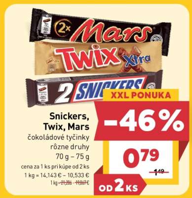 Snickers, Twix, Mars
