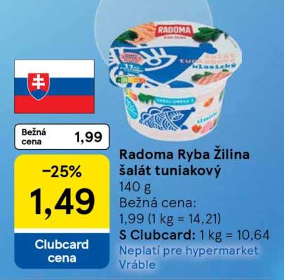 Radoma Ryba Žilina šalát tuniakový