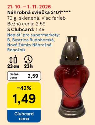Náhrobná sviečka S101**