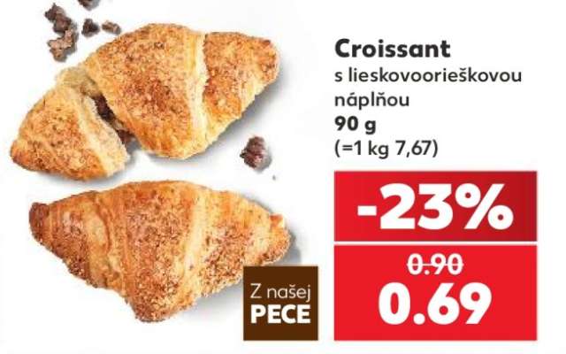 Croissant s lieskovoorieškovou náplňou