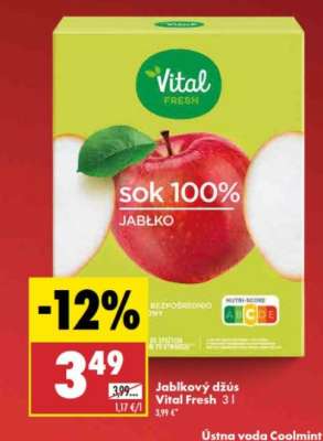 Jablkový džús Vital Fresh 3 l