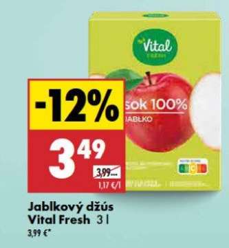 Jablkový džús Vital Fresh 3 l