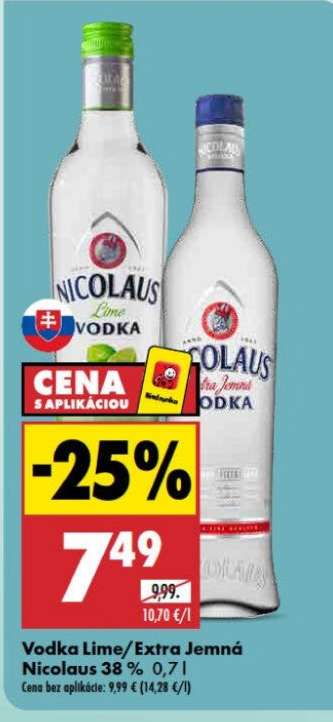 Vodka Lime/Extra Jemná Nicolaus 38 % 0,7 l