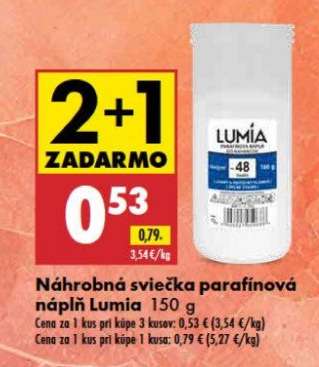 Náhrobná sviečka parafínová náplň Lumia 150 g