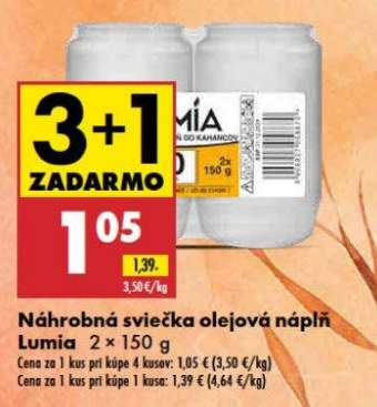 Náhrobná sviečka olejová náplň Lumia 2 x 150 g