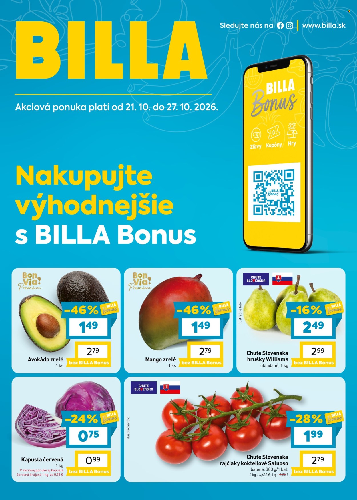 Leták Billa - 21.10.2026 - 27.10.2026. Strana 1